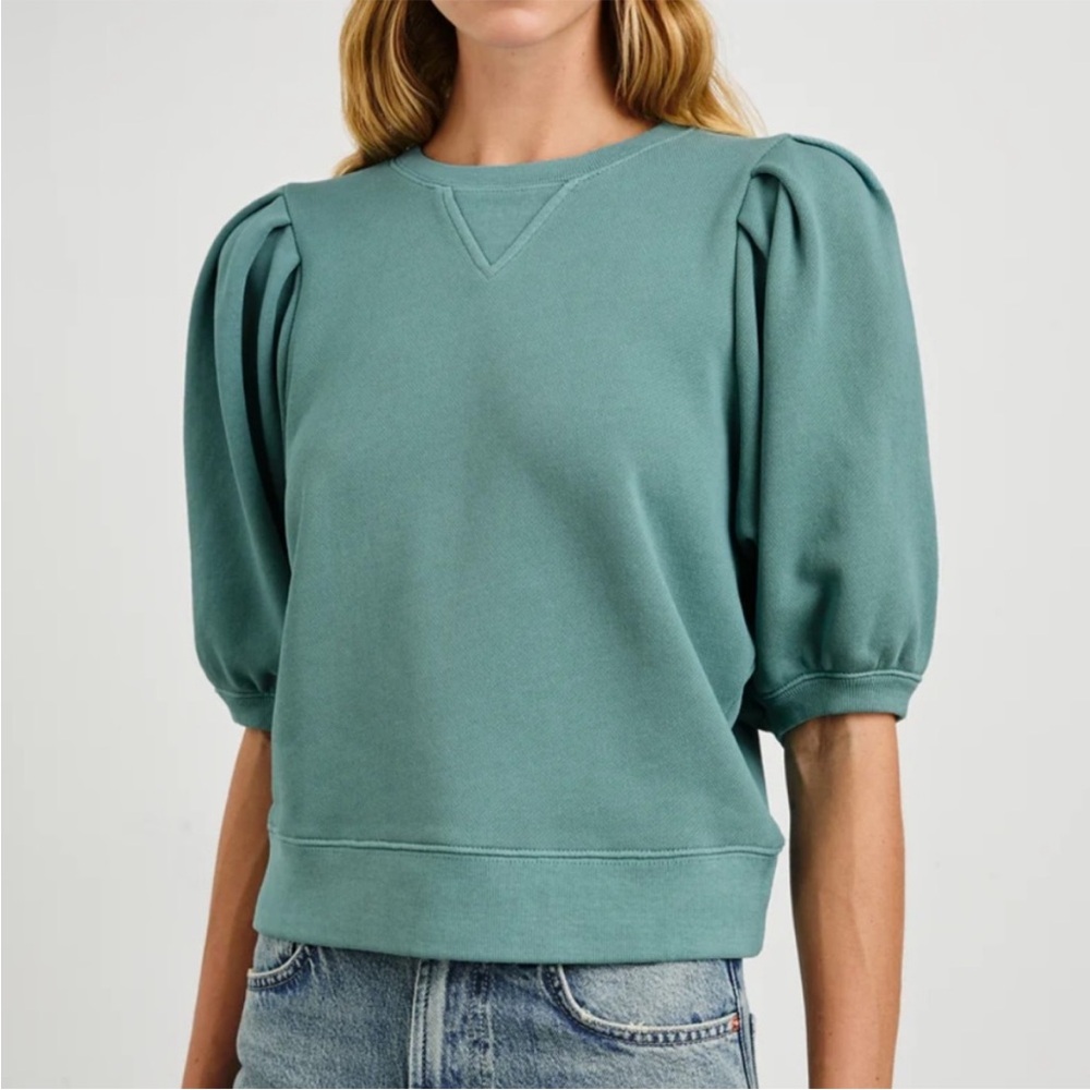 NWOT Rails Teal Puff Sleeve Sweatshirt size large - Picture 3 of 10